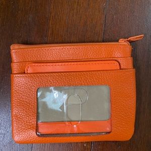 Orange leather wallet